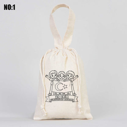 15,5x20 cm Tek Kulp Boyanabilir Bez Kese - 29 Ekim Cumhuriyet Bayramı No.1 - istepromosyon.com