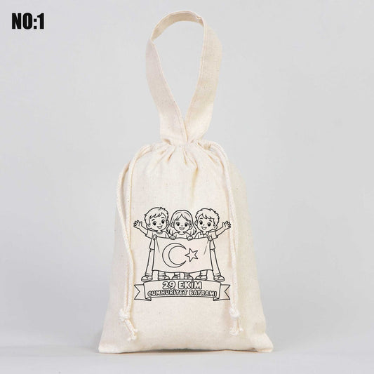 15,5x20 cm Tek Kulp Boyanabilir Bez Kese - 29 Ekim Cumhuriyet Bayramı No.1 - istepromosyon.com