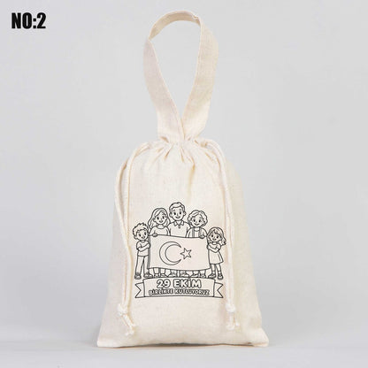 15,5x20 cm Tek Kulp Boyanabilir Bez Kese - 29 Ekim Cumhuriyet Bayramı No.2 - istepromosyon.com