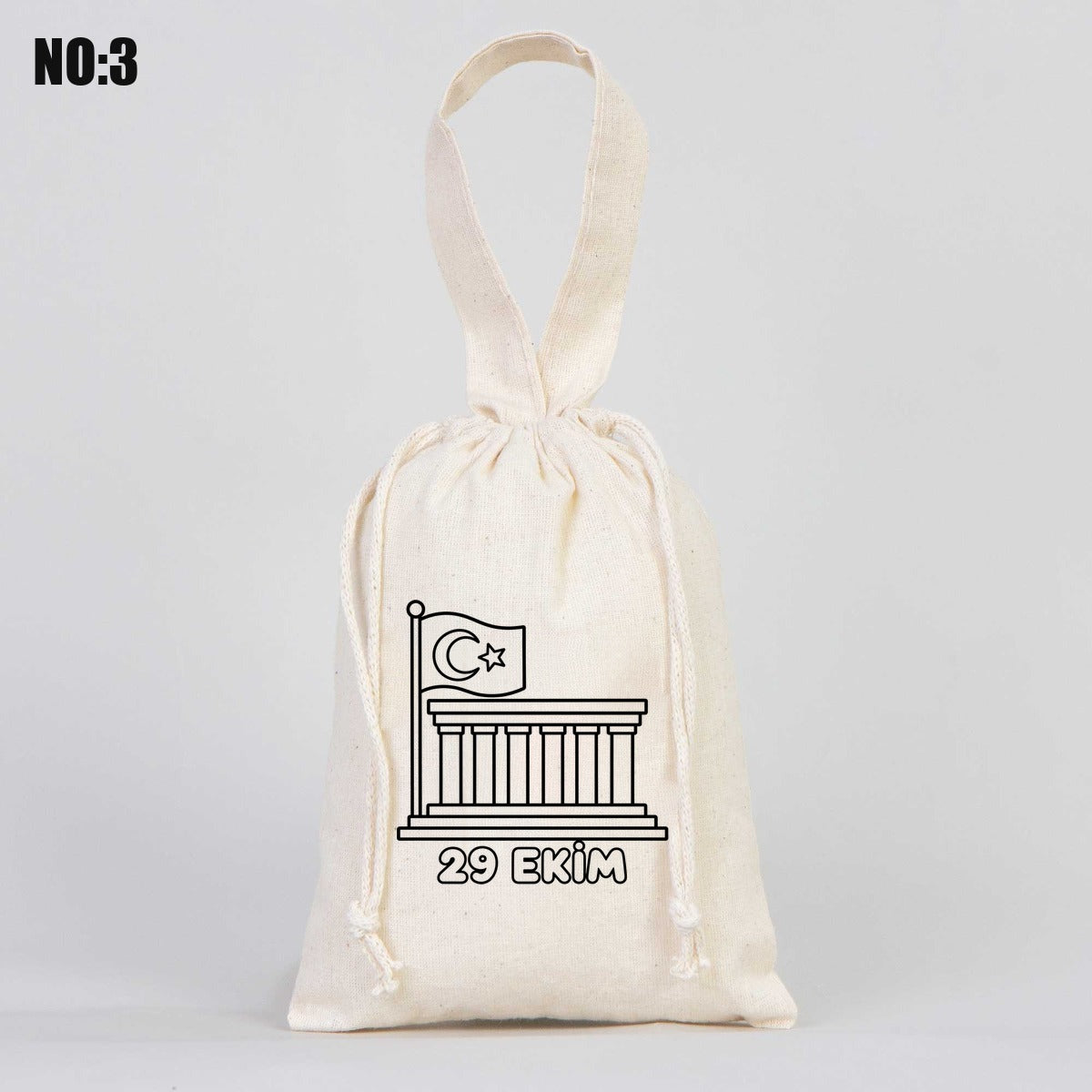 15,5x20 cm Tek Kulp Boyanabilir Bez Kese - 29 Ekim Cumhuriyet Bayramı No.3 - istepromosyon.com