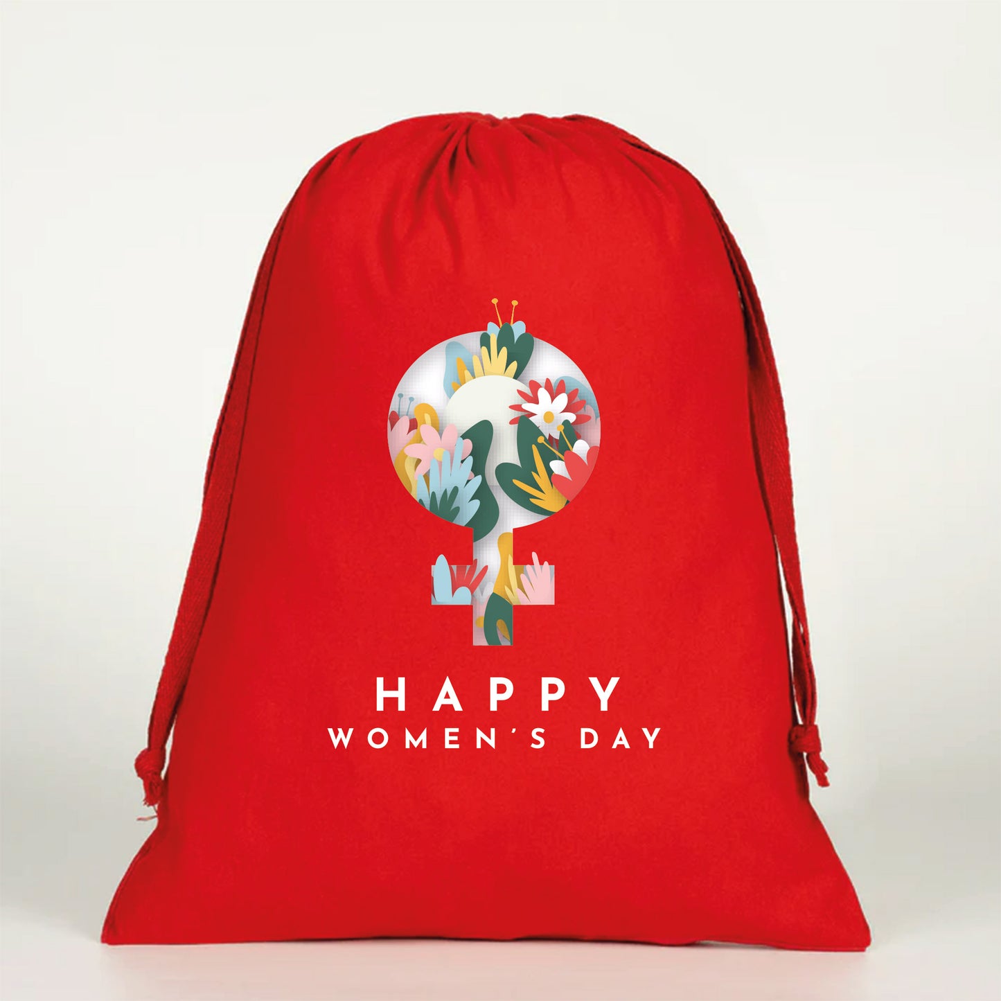 30x40 cm Kırmızı Bez Kese - Kadınlar Günü Hediyesi
