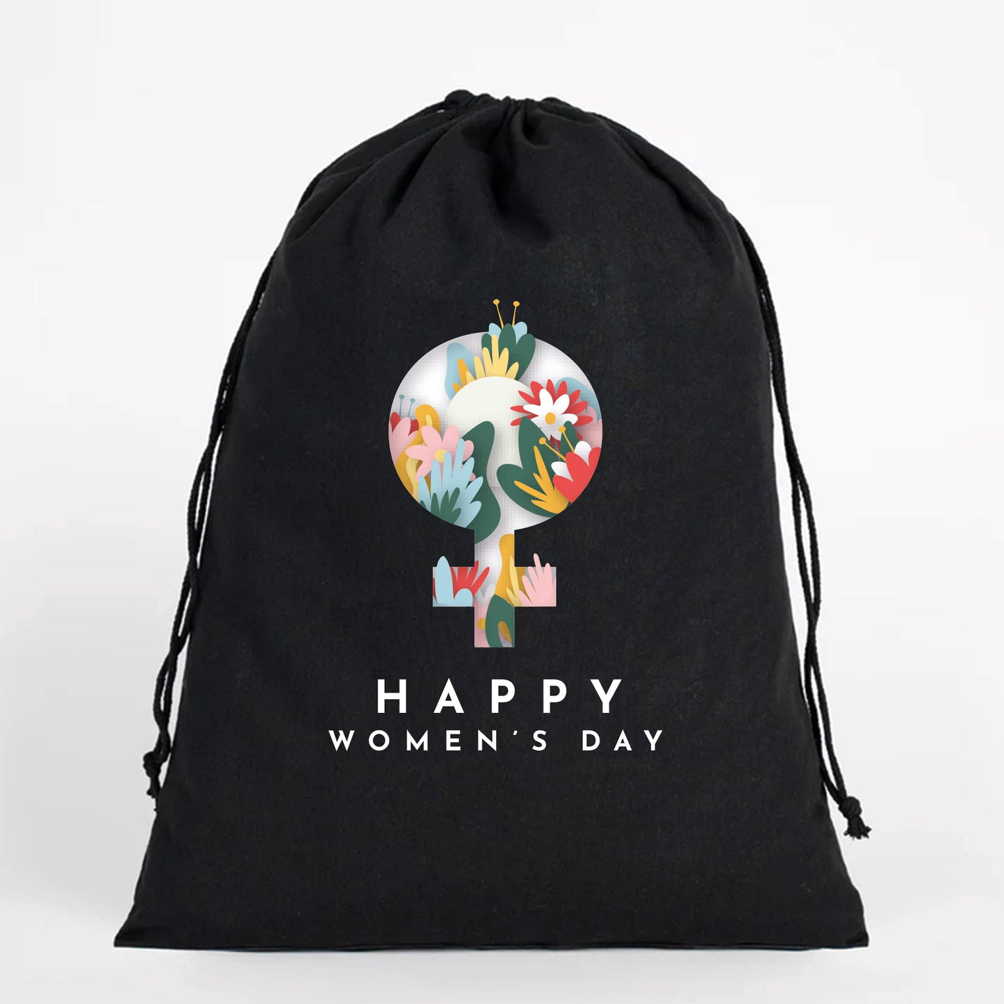 30x40 cm Siyah Bez Kese - Kadınlar Günü Hediyesi