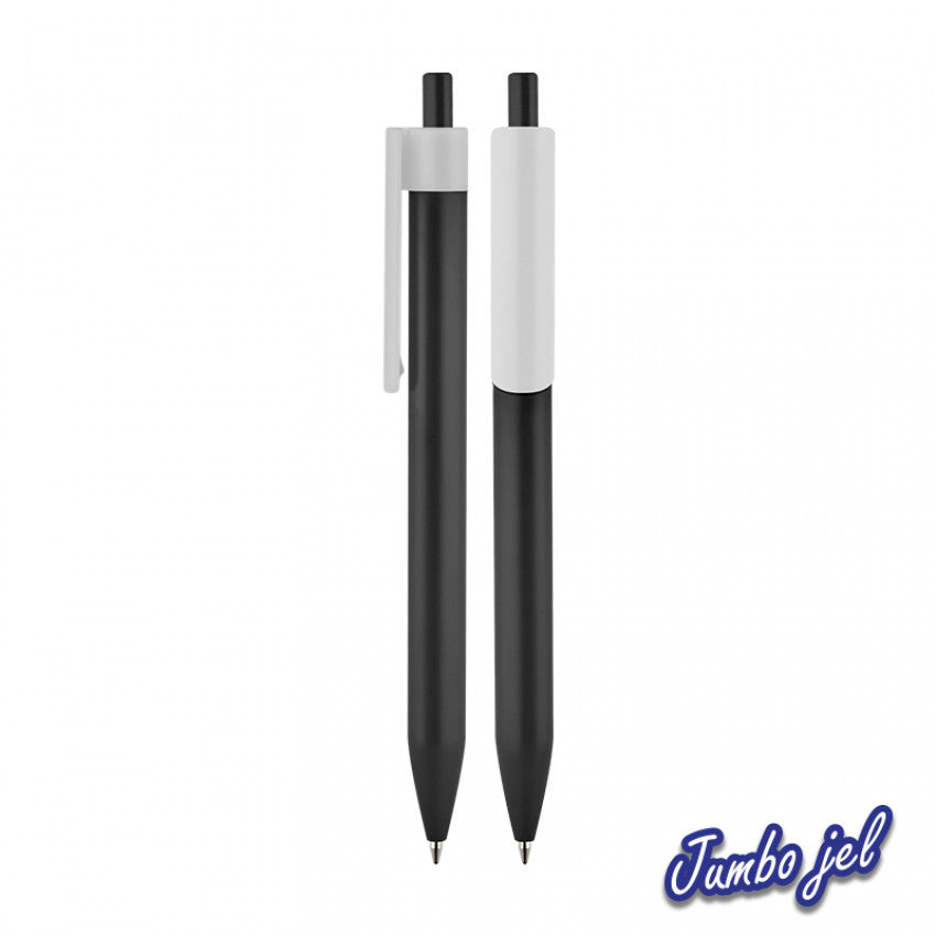 Plastik siyah gövdeli jel tükenmez kalem 2027BK – promosyon amaçlı, klipsli ve rahat yazım sağlayan jel kalem