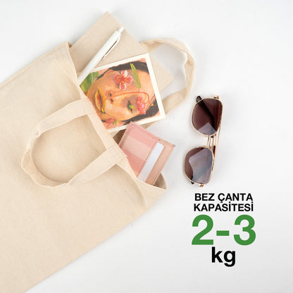 Gabardin Bez Çanta Kısa Kulp 30x35 cm (Özelleştirilebilir)