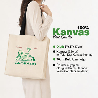 Stone Körüklü Kanvas Çanta - 37x37x14 cm - Örgü Kulp (Özelleştirilebilir)