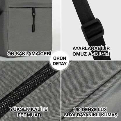 Active Omuz Çantası - Koyu Gri 16x20x8 cm (Özelleştirilebilir)