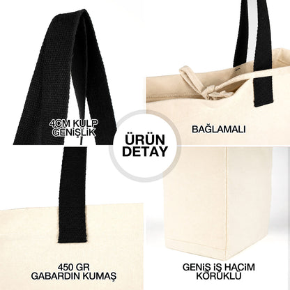 Büyük Kanvas Bez Çanta 40x35x15 cm | Toptan Logo Baskılı