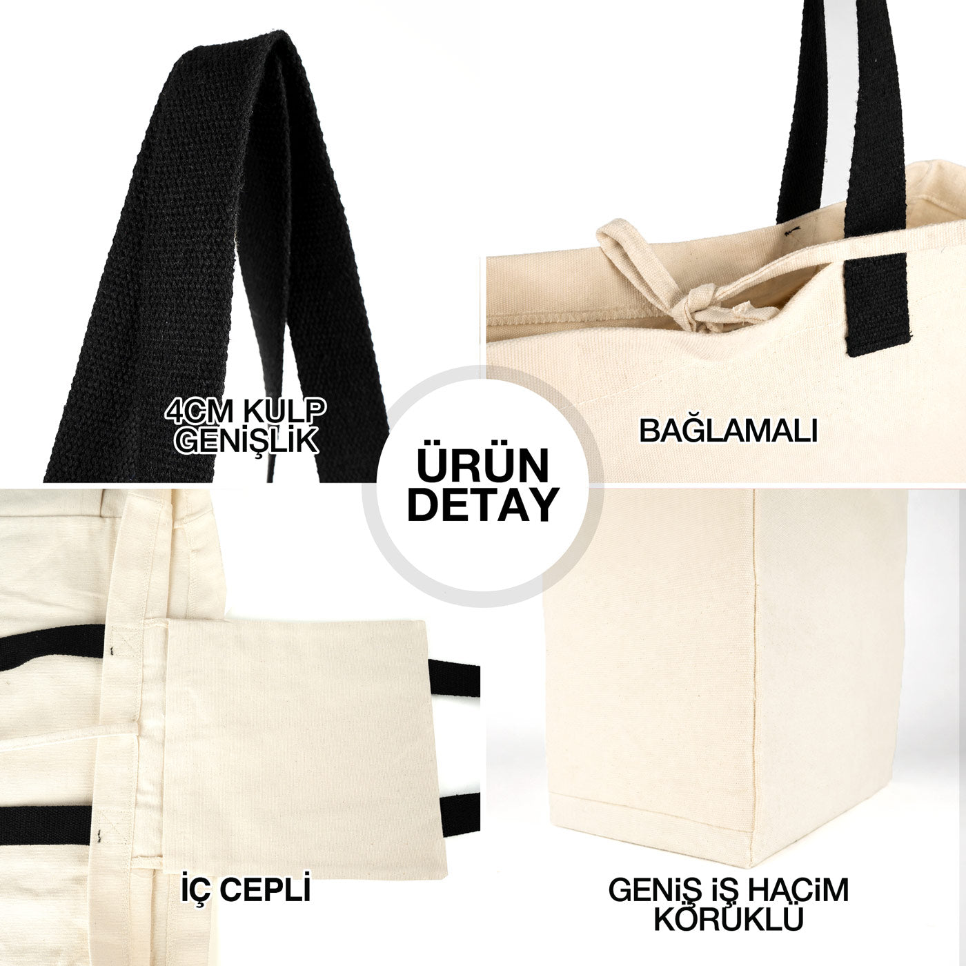 450 Gr Kanvas Büyük Bez Çanta 40x35x15 cm | Toptan