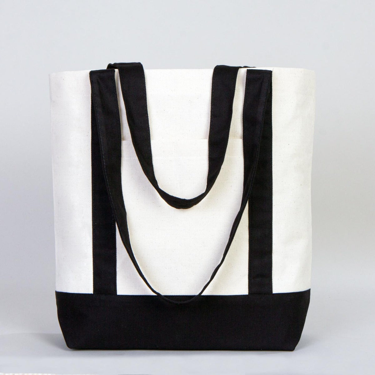 Trend Kanvas Çanta 40x35x12cm - Siyah Renkli Kulp (Özelleştirilebilir) - istepromosyon.com