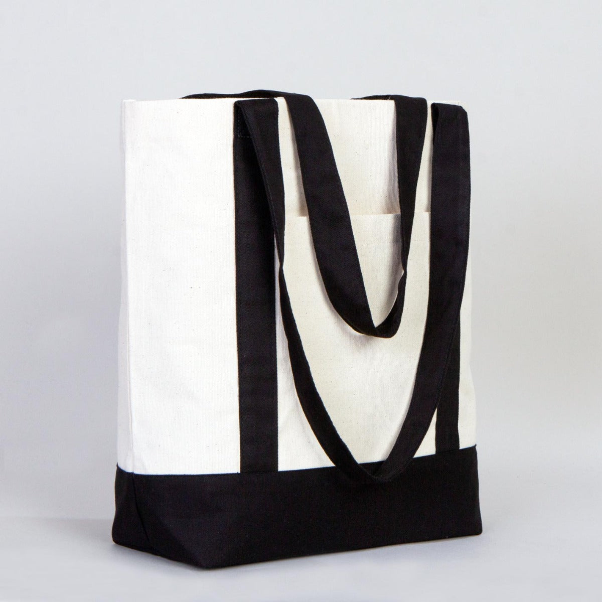 Trend Kanvas Çanta 40x35x12cm - Siyah Renkli Kulp (Özelleştirilebilir) - istepromosyon.com