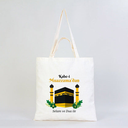 40x40 cm Dualarımıza Sizi de Ekledik | Hac ve Umre Hediyelik Hambez Çanta