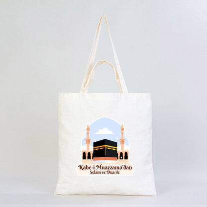 40x40 cm Dualarımıza Sizi de Ekledik | Hac ve Umre Hediyelik Hambez Çanta