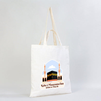 40x40 cm Dualarımıza Sizi de Ekledik | Hac ve Umre Hediyelik Hambez Çanta