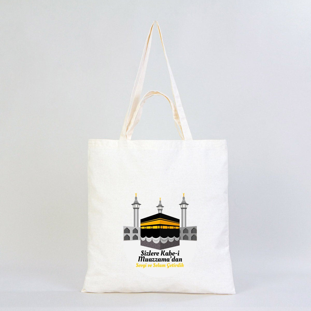 40x40 cm Kabe-i Muazzama’dan Selam ve Dua ile | Hac ve Umre Hediyelik Hambez Çanta