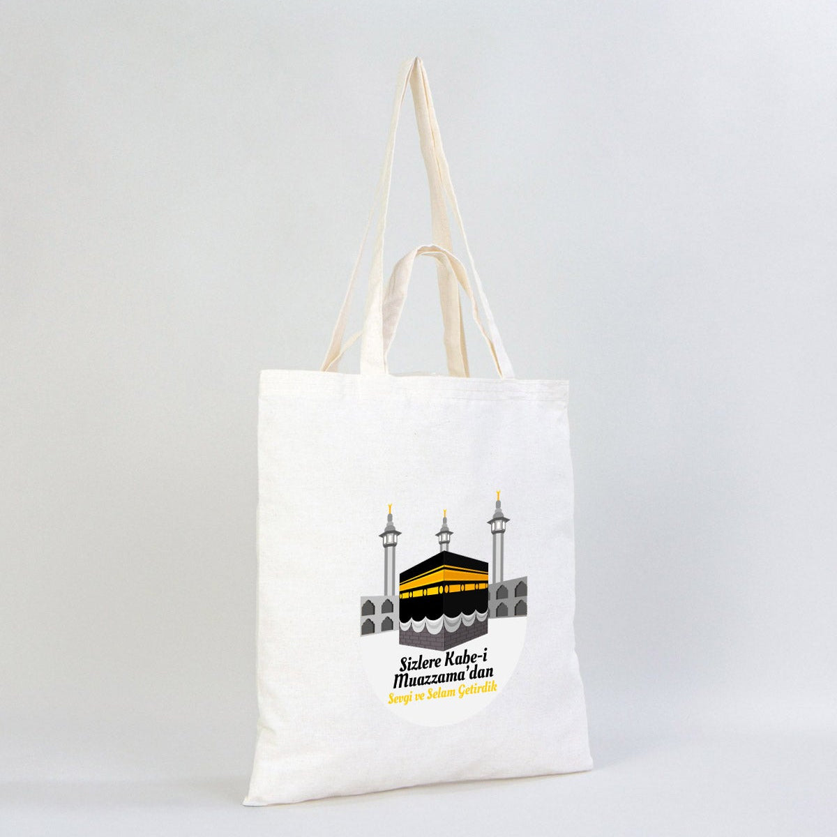 40x40 cm Kabe-i Muazzama’dan Selam ve Dua ile | Hac ve Umre Hediyelik Hambez Çanta