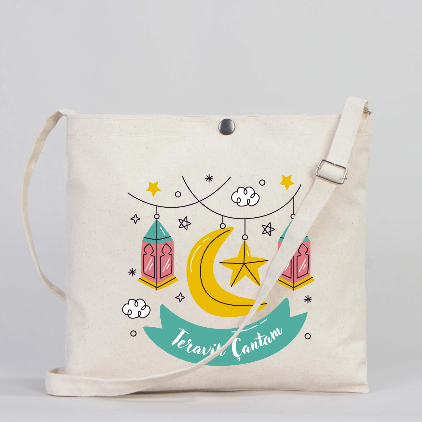 35x30 cm Kur'an-ı Kerim Çantası Çıt Çıtlı Heybe - Teravih Çantası