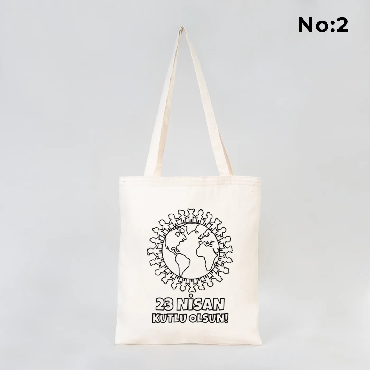 Boyanabilir 35x40 cm gabardin bez çanta ham renk - 23 Nisan hediyesi