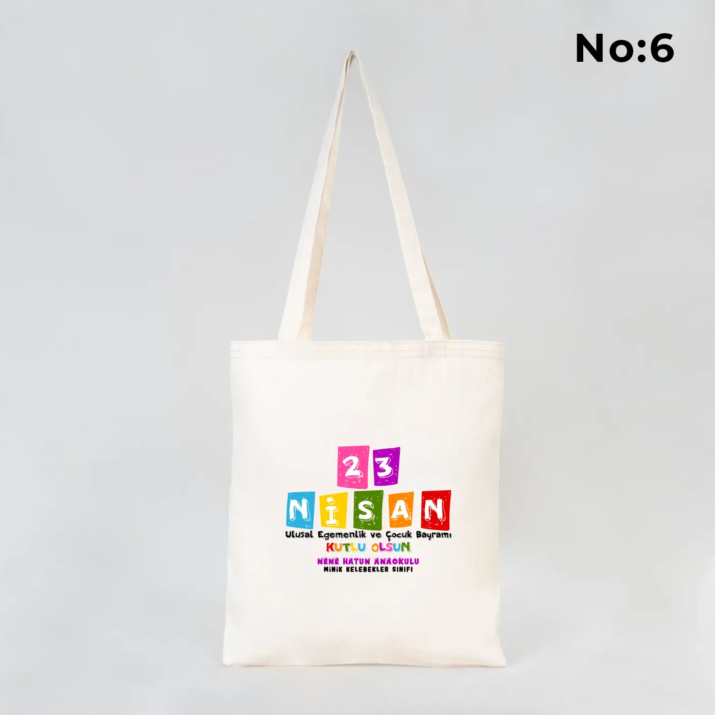 35x40 cm Gabardin Bez Çanta - 23 Nisan Hediyesi (Okul-Sınıf Baskılı)