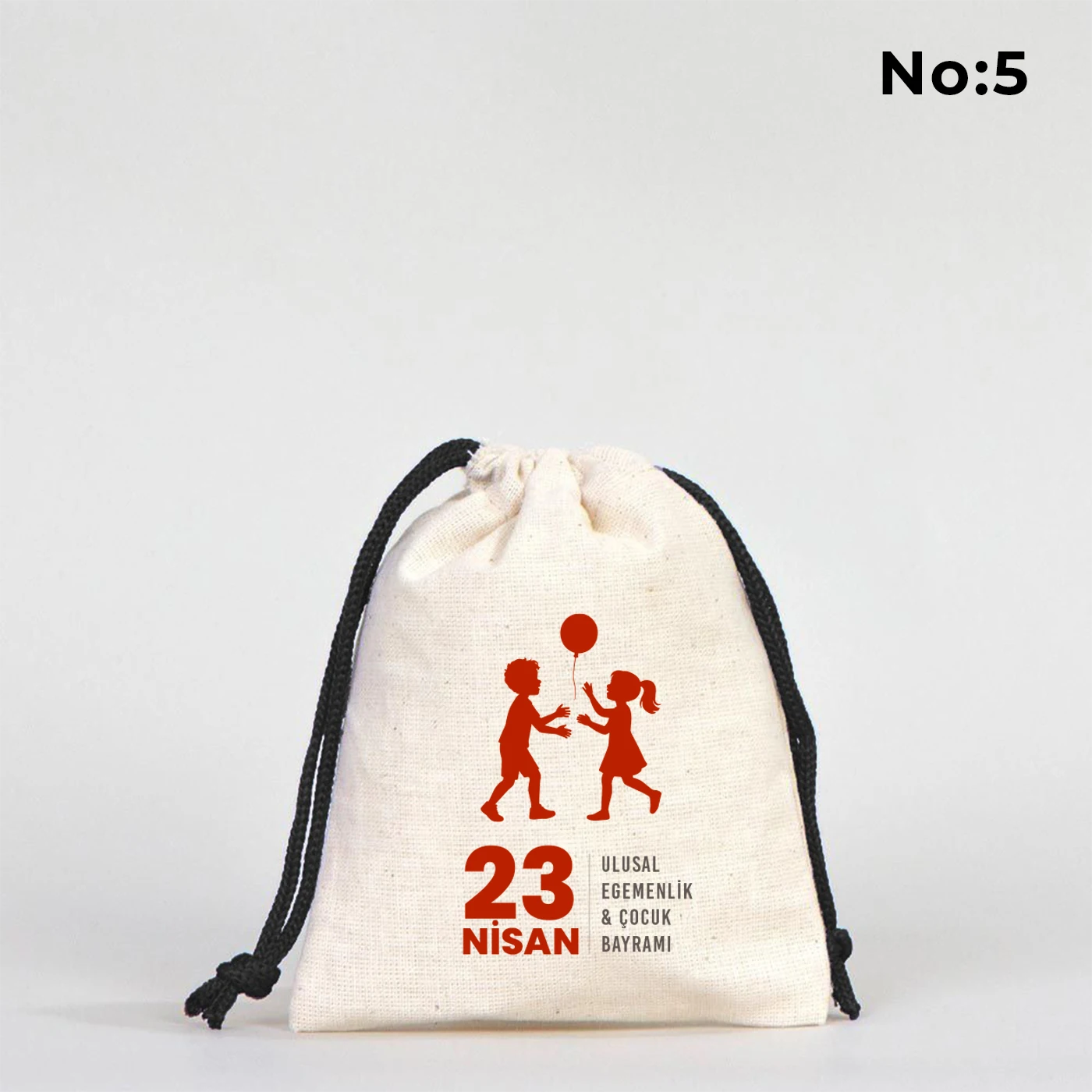 10x13 Siyah İpli Bez Kese – 23 Nisan Hediyesi