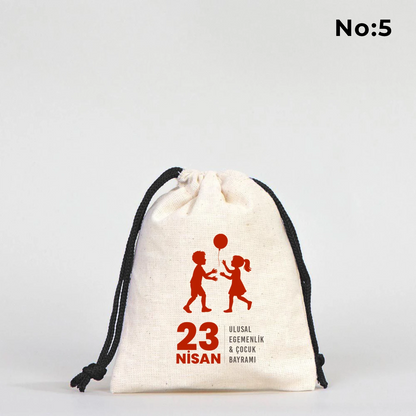 10x13 Siyah İpli Bez Kese – 23 Nisan Hediyesi