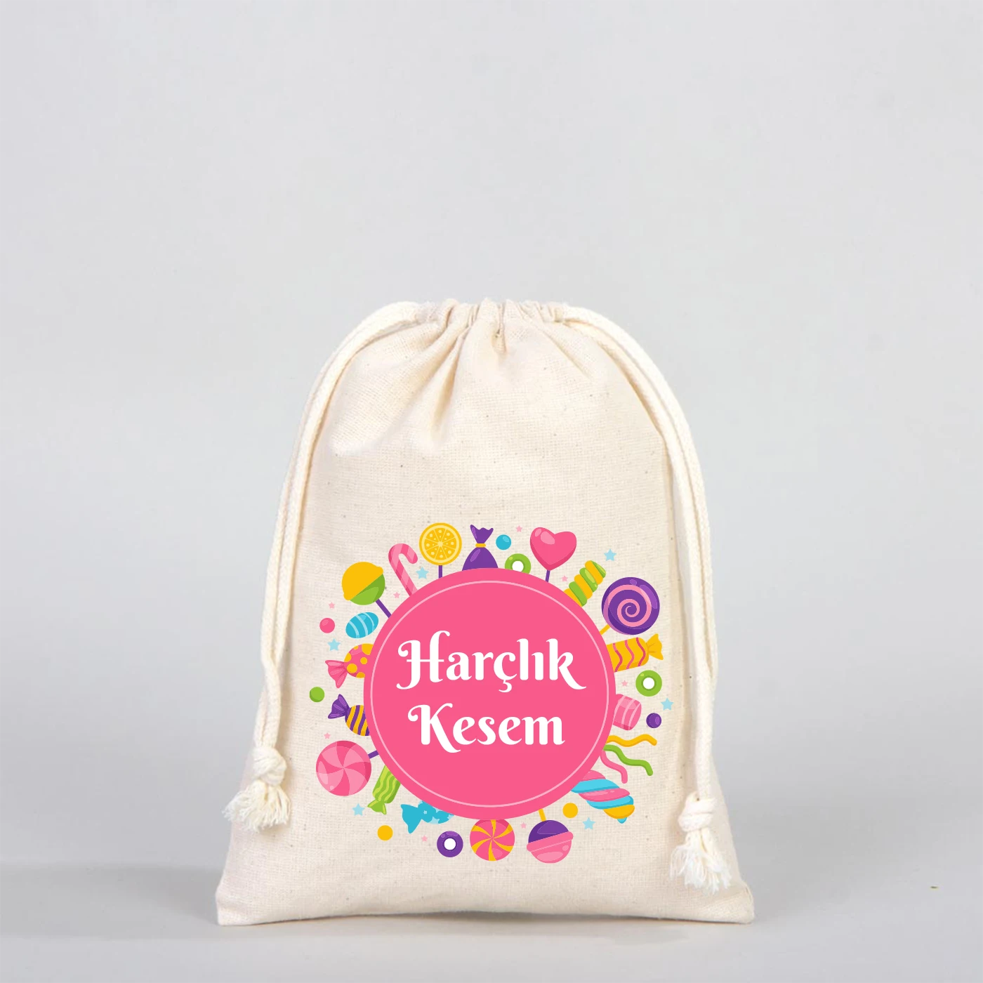 15x20 cm Bez Kese - Bayram Harçlık Kesesi