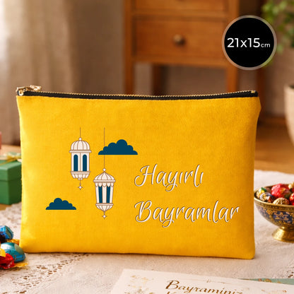 21x15 cm Sarı Star Clutch  - Bayram Harçlık Cüzdanı