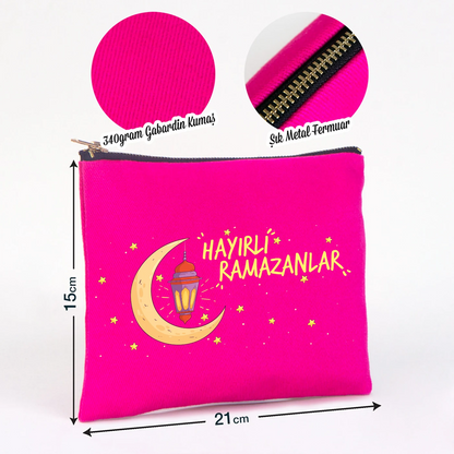21x15 cm Fuşya Star Clutch - Bayram Harçlık Cüzdanı