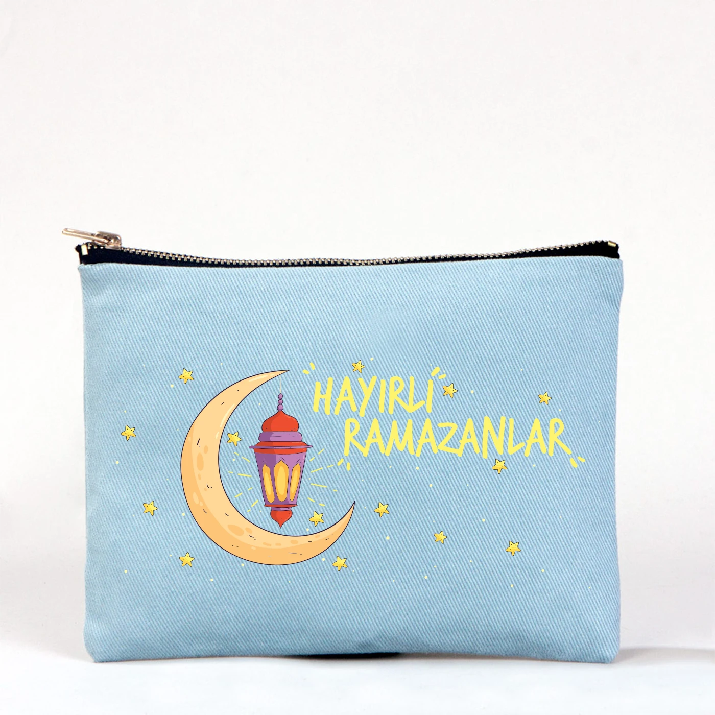21x15 cm Açık Mavi Star Clutch - Bayram Harçlık Cüzdanı