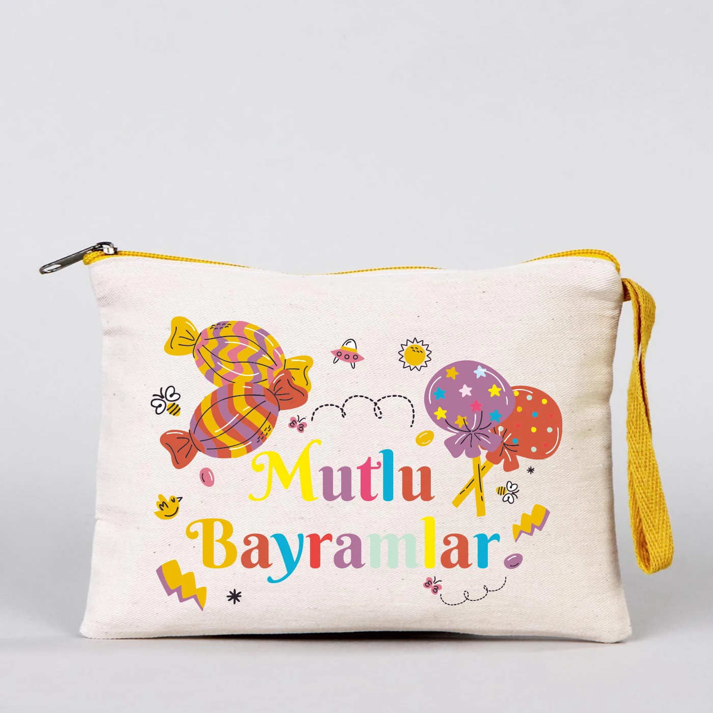 21x15 cm Sarı Fermuarlı - Bayram Harçlık Cüzdanı