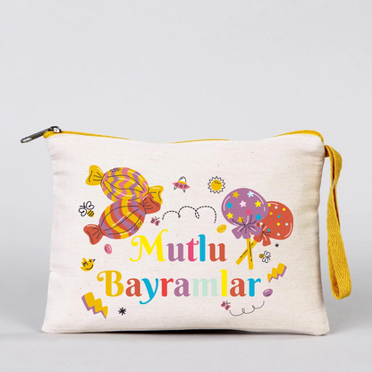 21x15 cm Sarı Fermuarlı - Bayram Harçlık Cüzdanı