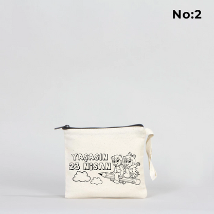 Boyanabilir 15x13 cm Clutch Astarsız Çanta - 23 Nisan Hediyelik