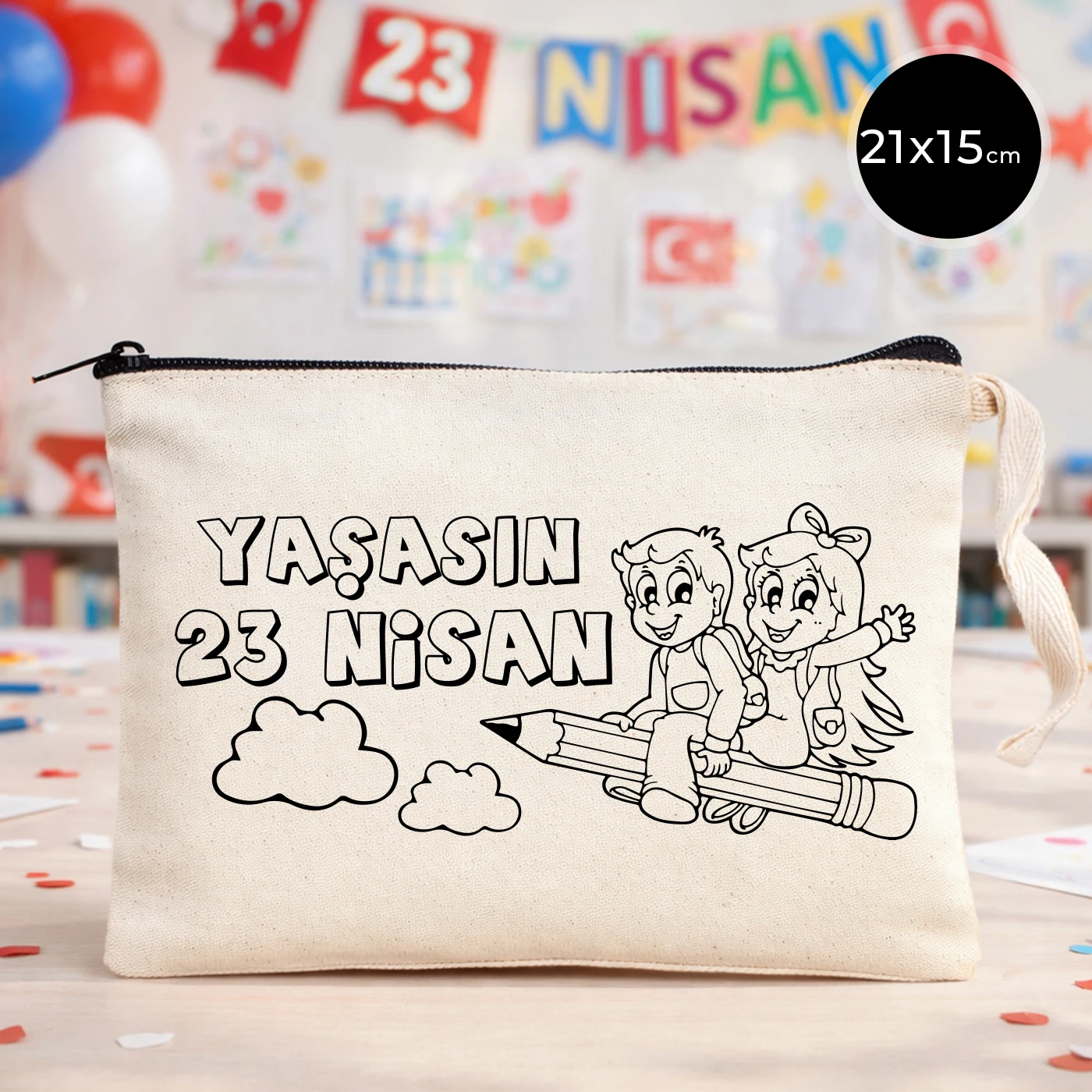 Boyanabilir 21x15 cm Clutch - 23 Nisan Çantası