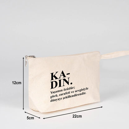22x12x5 cm Körüklü Kanvas Kalemlik - Kadınlar Günü Hediyesi