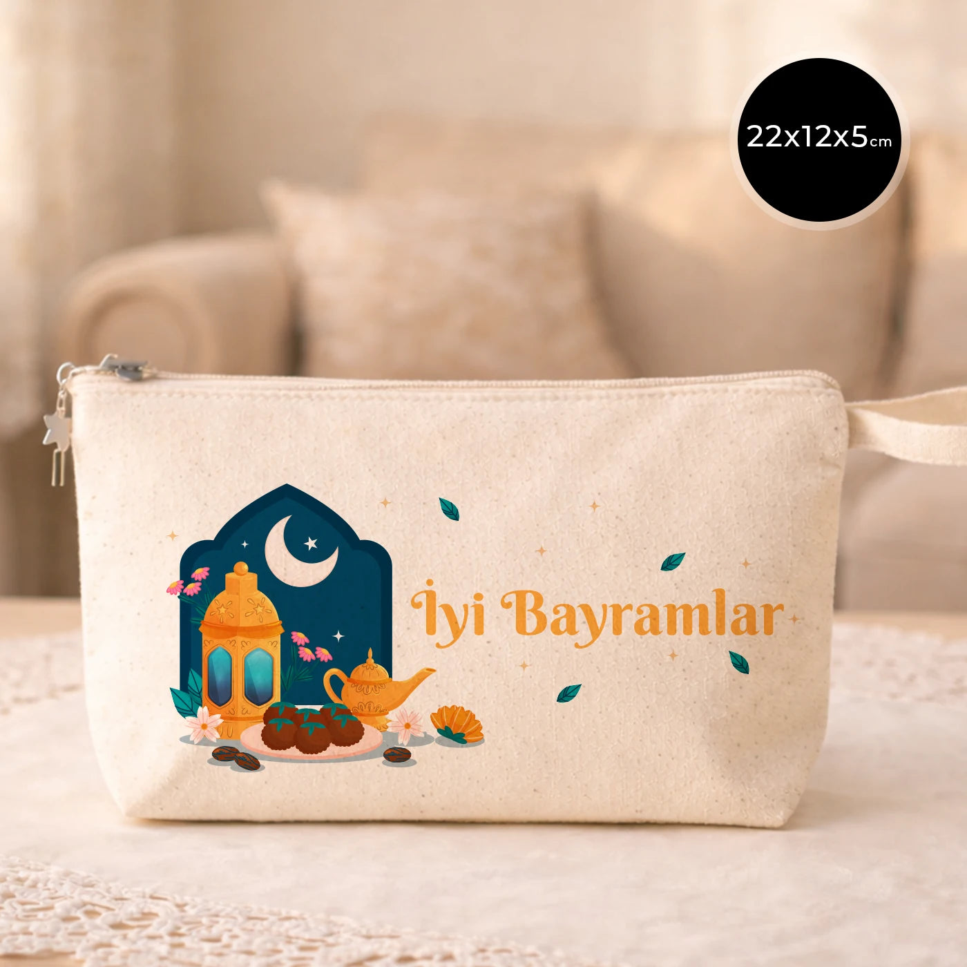22x12x5 cm Körüklü Kanvas Kalemlik - Bayram Hediyesi