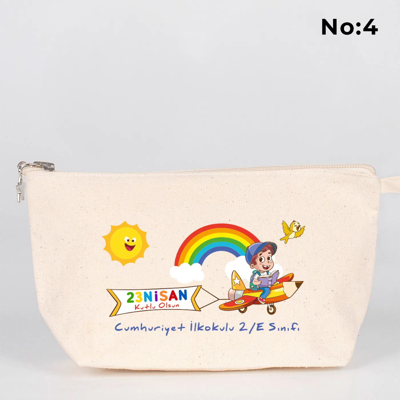 Körüklü kanvas clutch çanta ön görünüm - özelleştirilebilir baskı
