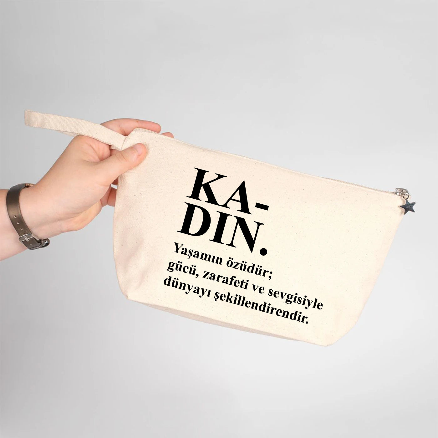30x18x7 cm Kanvas Kalemlik Körüklü - Kadınlar Günü Hediyesi