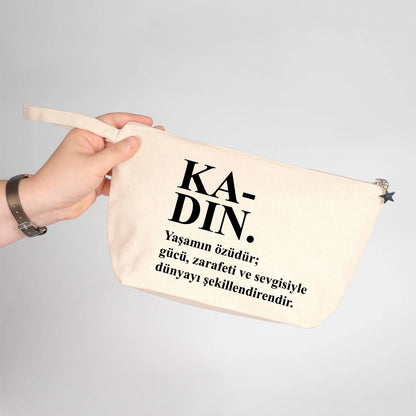 30x18x7 cm Kanvas Kalemlik Körüklü - Kadınlar Günü Hediyesi