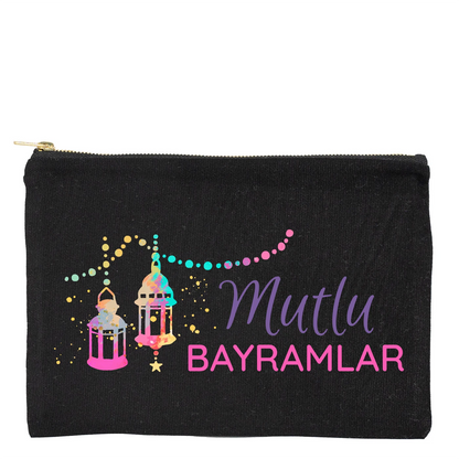 25x18 cm Siyah Metal Fermuarlı Kalemlik - Harçlık & Şeker Kesesi