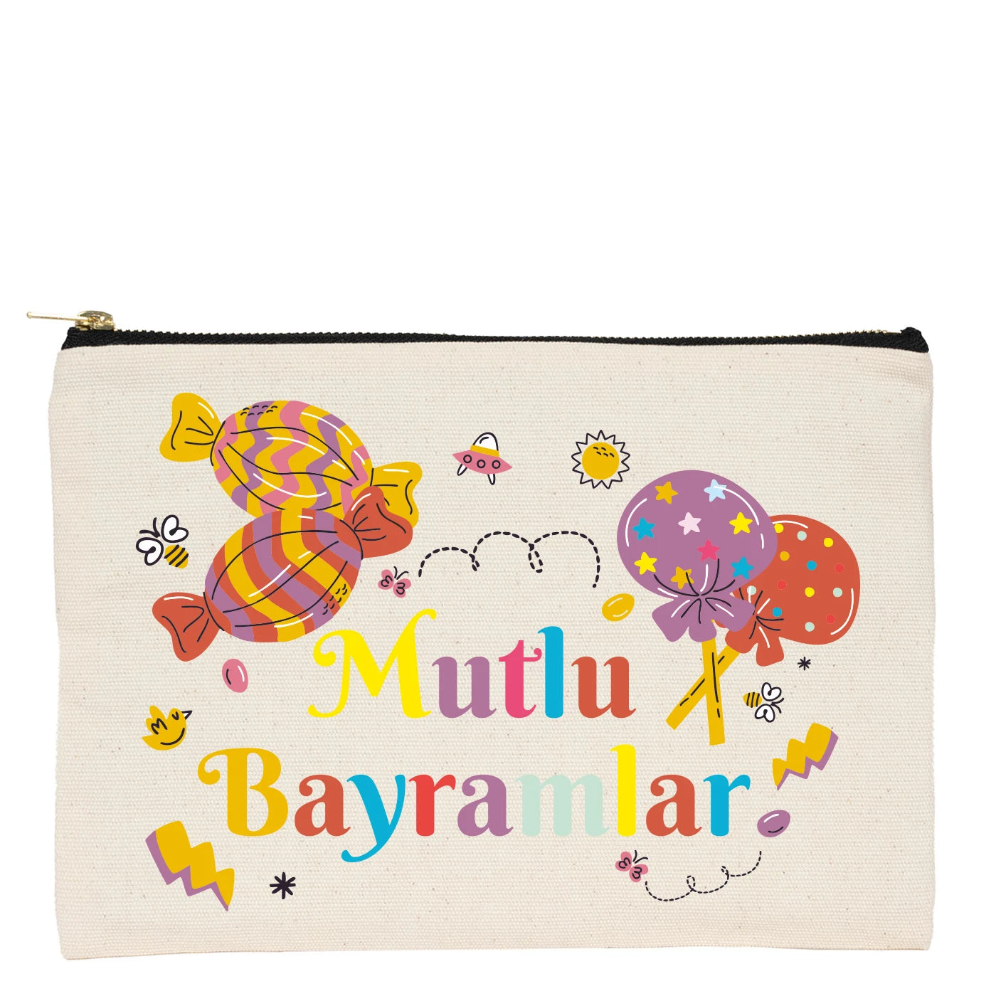 25x18 cm Ham Renk Metal Fermuarlı Kalemlik - Harçlık & Şeker Kesesi