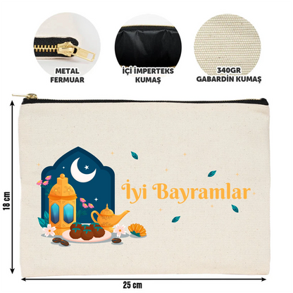 25x18 cm Ham Renk Metal Fermuarlı Kalemlik - Harçlık & Şeker Kesesi