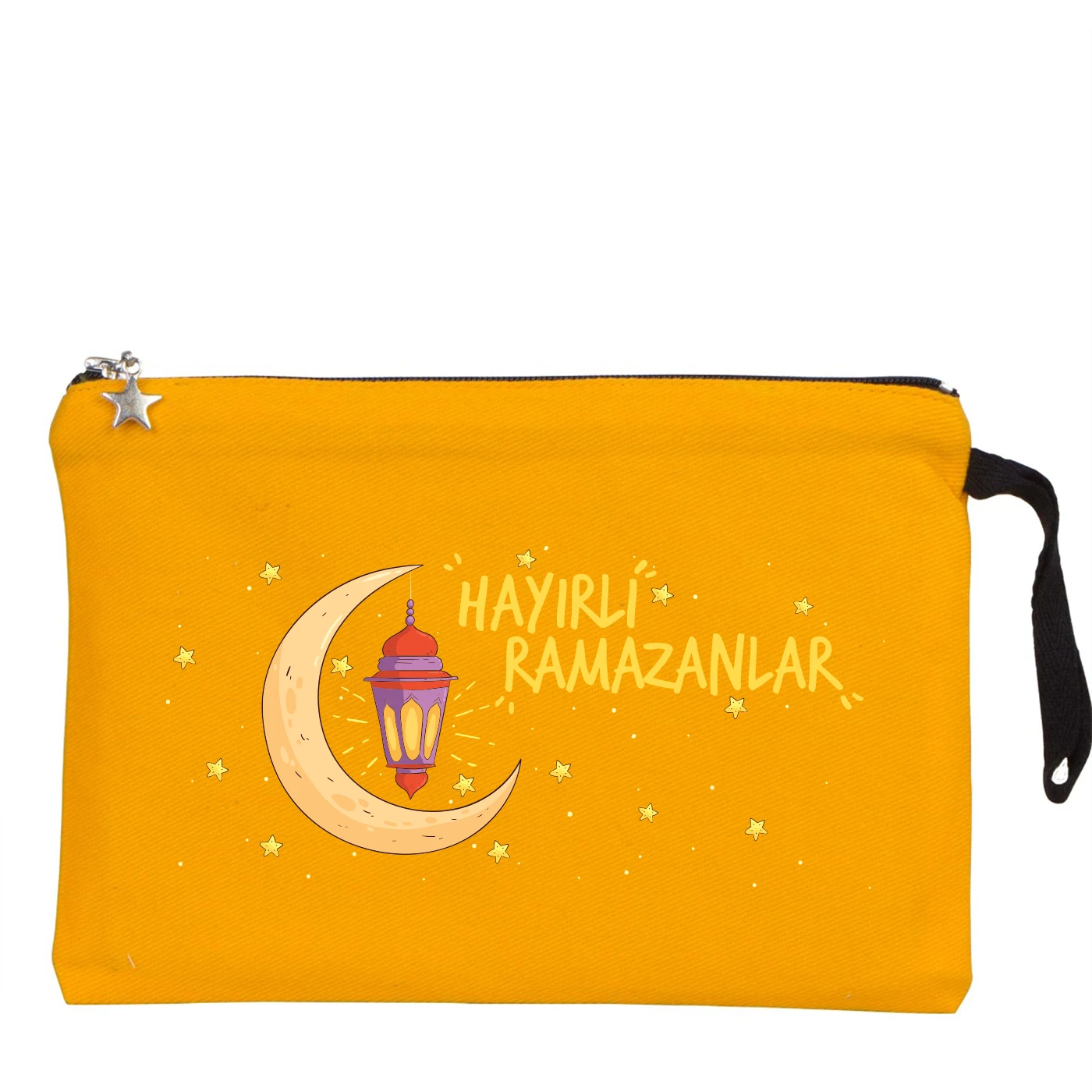 25x18 cm Sarı Astarlı Kanvas Kalemlik - Bayram Harçlık Cüzdanı