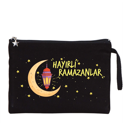 25x18 cm Siyah Astarlı Kanvas Kalemlik - Bayram Harçlık Cüzdanı