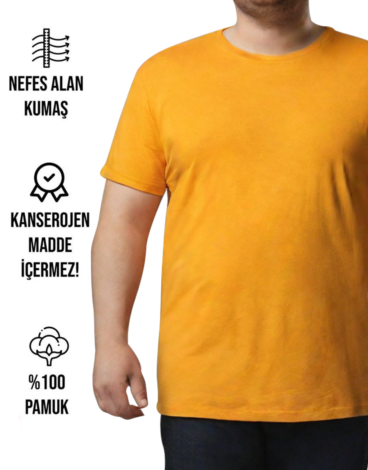 Büyük Boy Tişört - Sarı (Özelleştirilebilir)