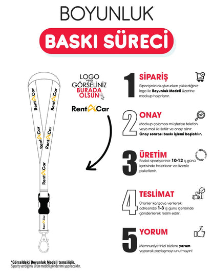 Boyun Askı İpi - Çift Taraflı Baskı Boyunluk | Özelleştirilebilir