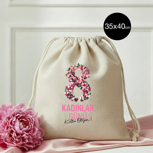 35x40 cm Büzgülü Sırt Modeli Günlük Kullanım - Kadınlar Günü