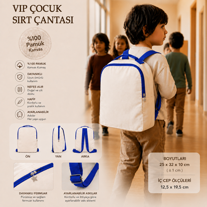 Kanvas Sırt Çantası VİP Saks Mavi