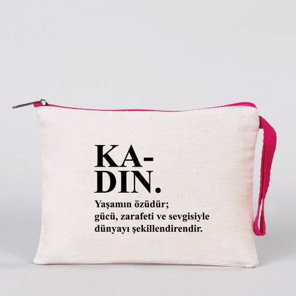 21x15 cm Fuşya Fermuarlı - Kadınlar Günü Hediyesi