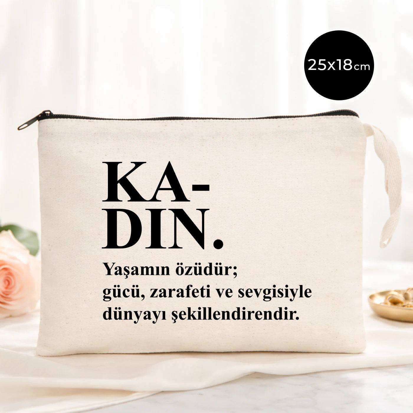 25x18 cm Ham Renk Astarsız Kalemlik - Kadınlar Günü Hediyesi