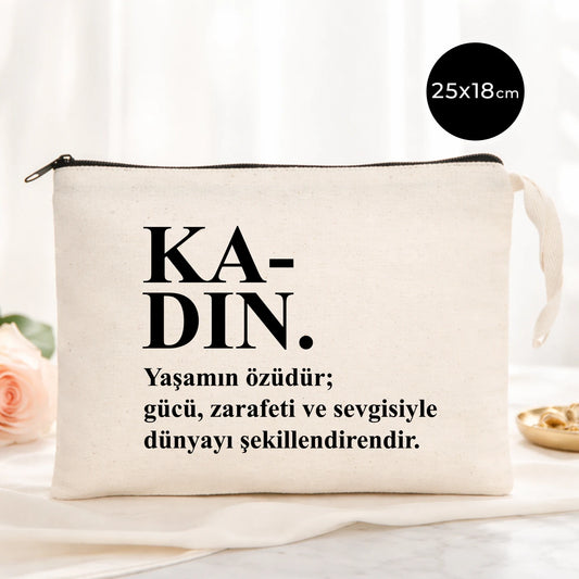 25x18 cm Ham Renk Astarsız Kalemlik - Kadınlar Günü Hediyesi