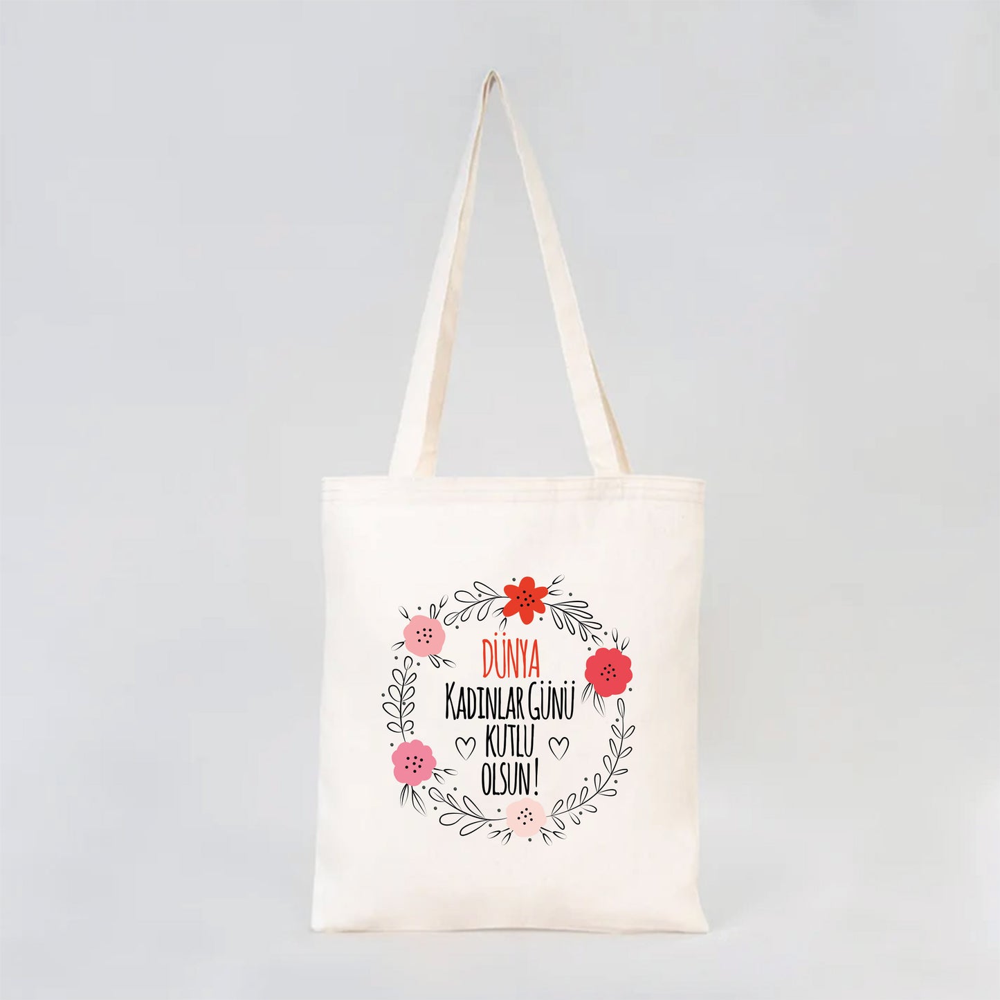 35x40 cm Gabardin Bez Çanta - Kadınlar Günü